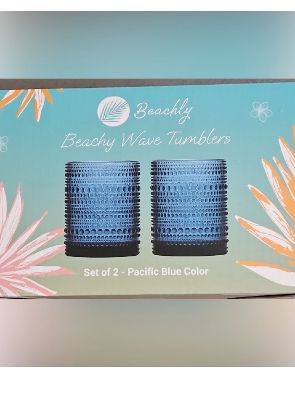 BEACHLY Wave Tumbler Glasses Set.